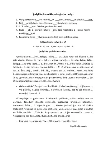 Įrašyk praleistas raides