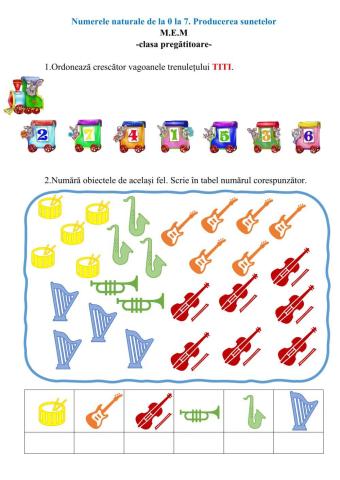 Numerele de la 0 la 7. Producerea sunetelor