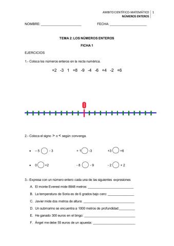 Números enteros 1 pca