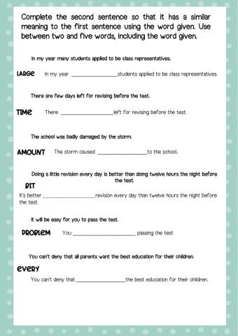 Sentence transformation