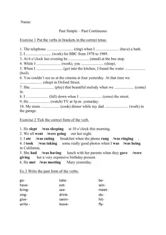 Past Simple vs. Past Continuous