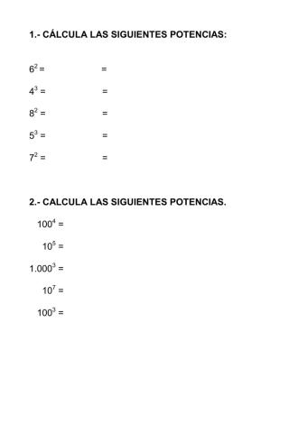 Control potencias 6º