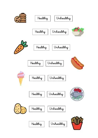 Healthy and unhealthy food