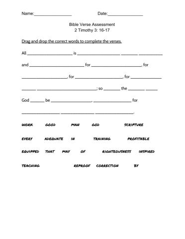 2 TImothy 3: 16-17 Test