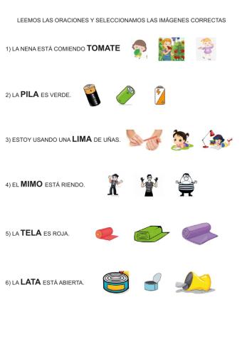 Comprensión de oraciones