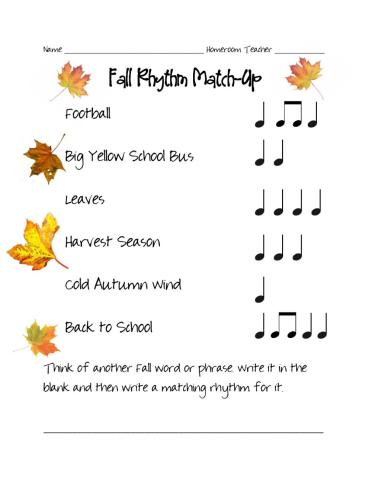 Fall Rhythm Match up