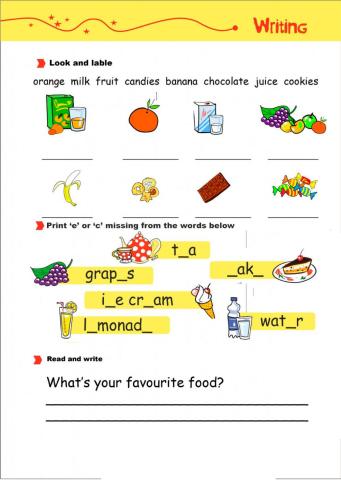English-Grade1-Food