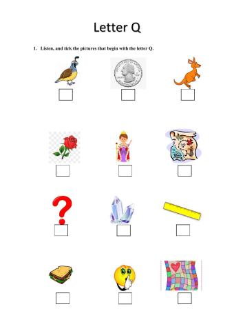 Listening: Words with beginning Q