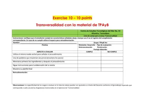 Rubrica Transversalidad