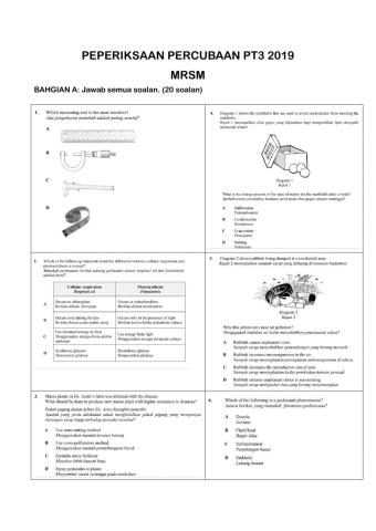 Peperiksaan Percubaan PT3 MRSM 2019