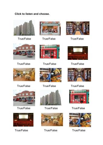 Listen and choose. Places(I) 3º
