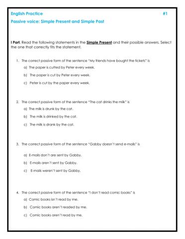 Passive Voice Simple Present and Past