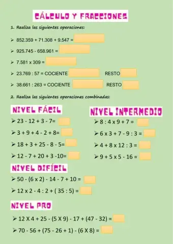 Operaciones combinadas y fracciones