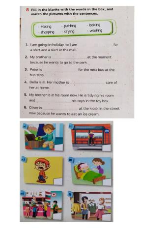 6.sınıf 3.ünite downtown present continous testi