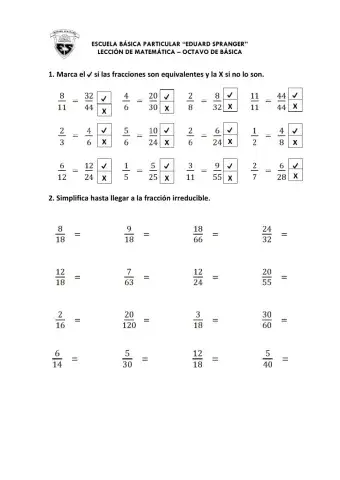 LECCION FRACCIONES EQUIVALENTES