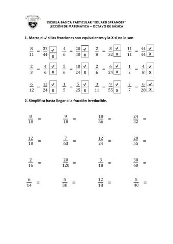 LECCION FRACCIONES EQUIVALENTES