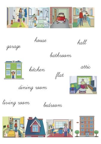 Match the parts of the house