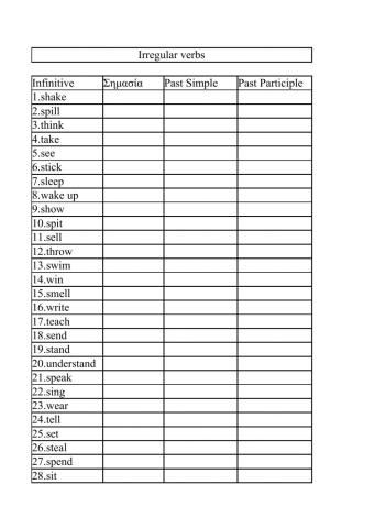 Irregular Verbs