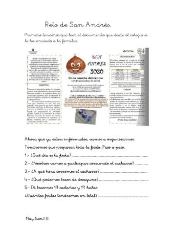 Reto festividad de san andrés