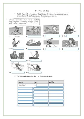 Free time activities