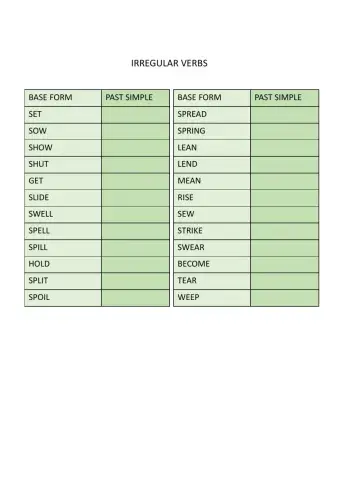 Verbos irregulares 5