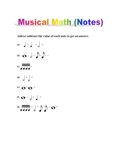 Musical Math (Notes only)