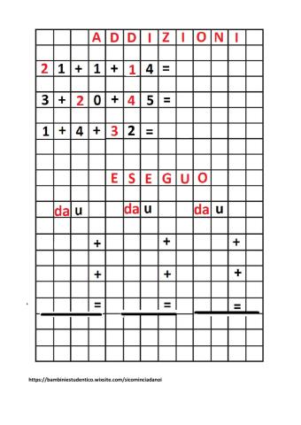 Addizioni in colonna