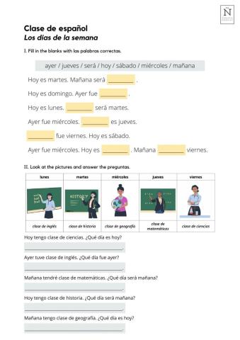 Los días de la semana