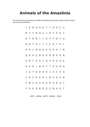 Animals of the Amazônia