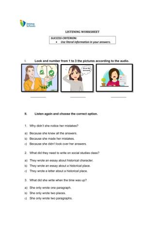 6th Grade - SRP - Week 2 - Listeniing Worksheet