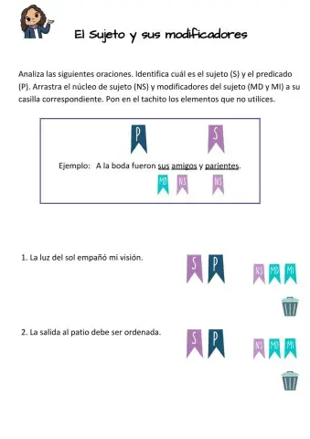 El sujeto y sus modificadores