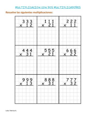 Multiplicaciones por dos cifras