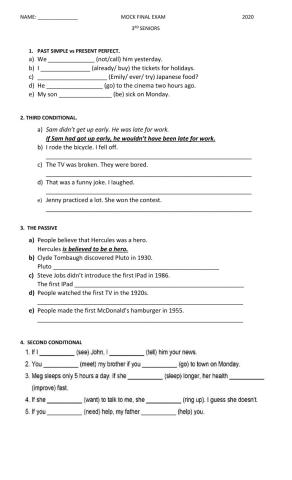 Final mock exam 3rd seniors