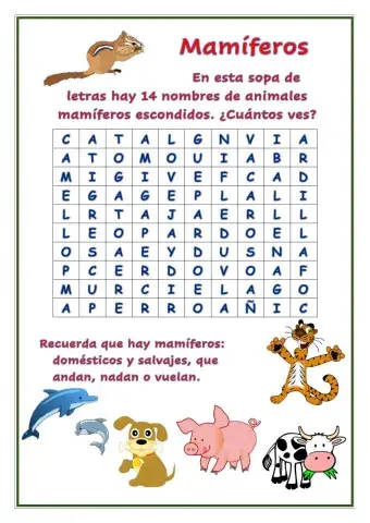 Encuentra los mamíferos