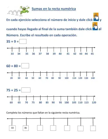 Sumas en la recta numérica