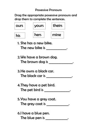 Possessive pronouns