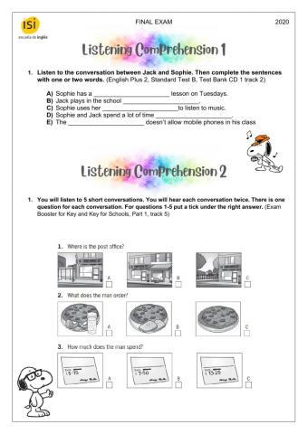 Final Test - Kids 4-Pre-adolescents 3 - Listening