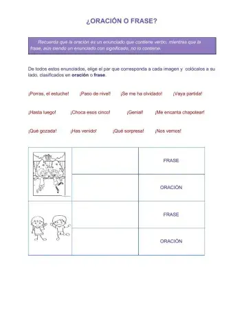 ¿Oración o frase?