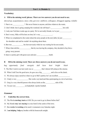 Spotlight Test Module 1