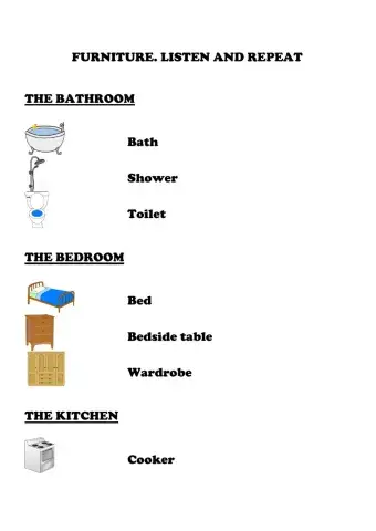 Furniture - Listen and repeat