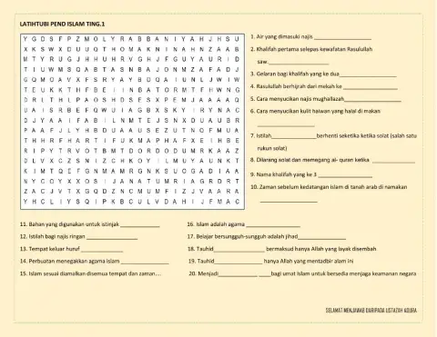 Latih tubi pendidikan islam tingkatan 1