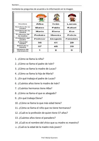 Actividad de comprensión