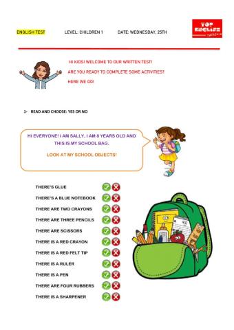 English test children 1