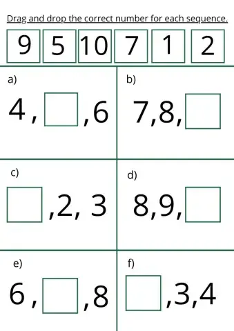 4 Years: Math Set 8 Page 2 Drag and Drop