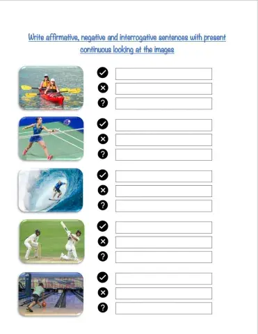 Sports and present continuous 2