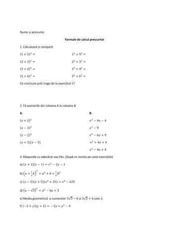 Formule de calcul-Introducere