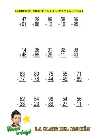 Practicamos la suma y la resta
