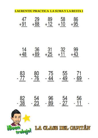 Practicamos la suma y la resta