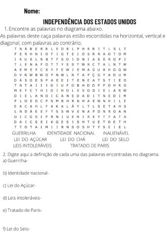 Independência dos estados unidos