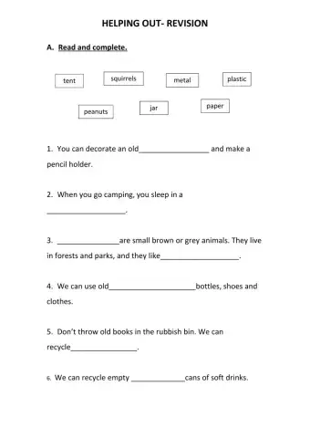 Revision - helping out yr 4